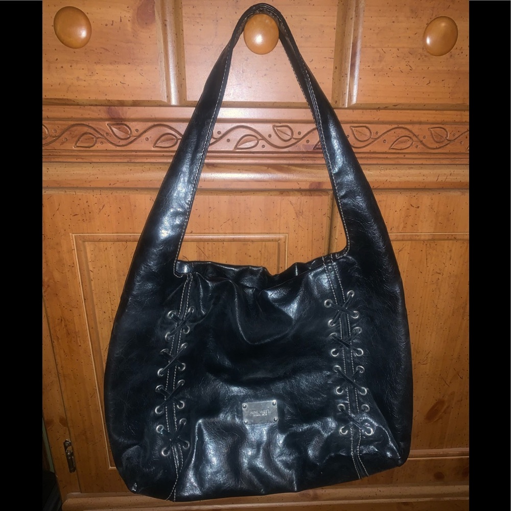 None West Black Leather Purse